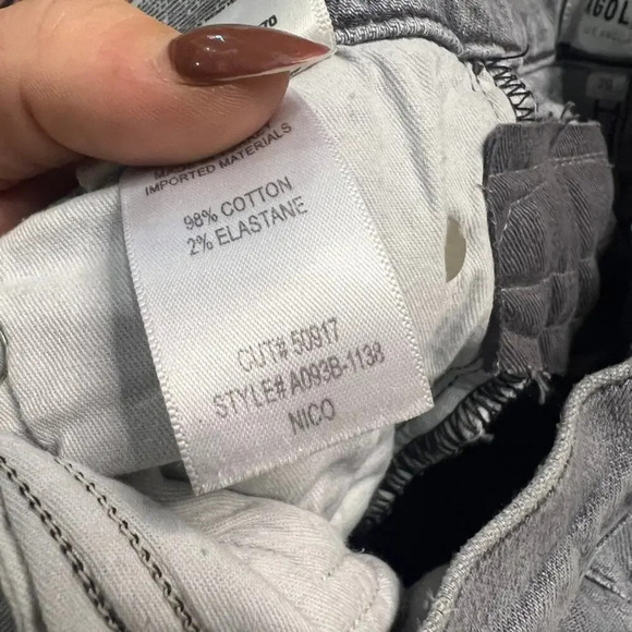 Agolde Nico High Rise Slim Fit Jeans Women's Size 26 Gray Distressed - Picture 4 of 5